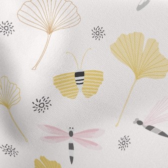 Dragonfly And Ginkgo Leaves Stretch Ponte