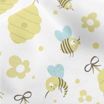 Honeycomb And Bees Micro Fleece