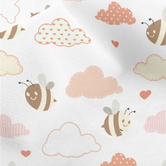 Bees And Clouds Micro Fleece