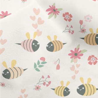 Flowers And Bees Couple Micro Fleece