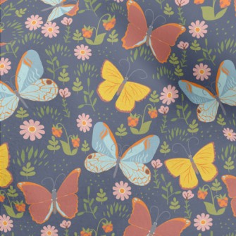 Butterflies And Flowers Micro Fleece