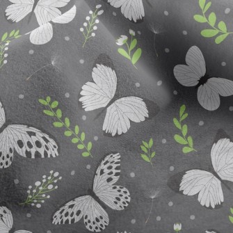 Small White Butterfly Micro Fleece