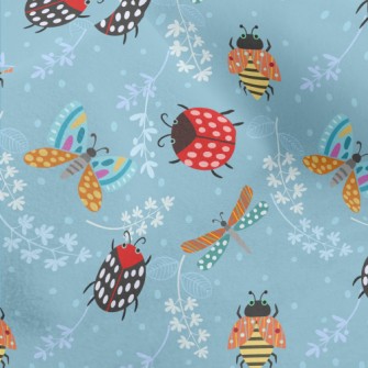 Ladybug And Dragonfly Micro Fleece