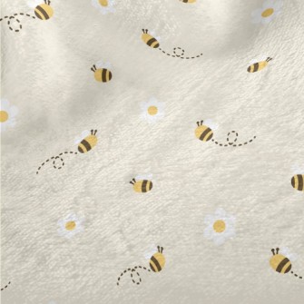 Small White Flower Bee Minky