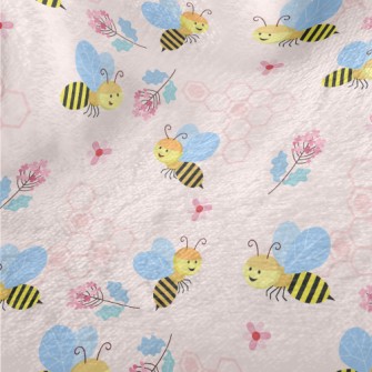 Bees And Flowers Minky