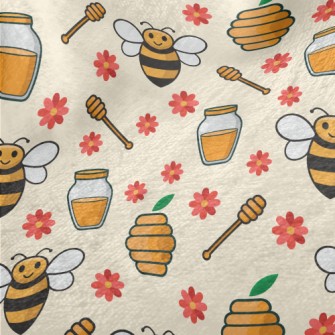 Sweet Honey And Bees Minky