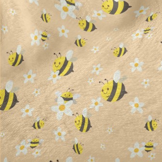 White Flower Bee Minky