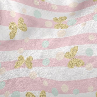 Gold Glitter Butterfly Minky