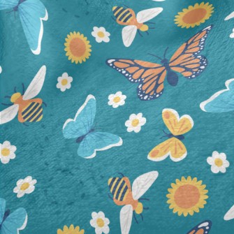 Colorful Butterflies Minky