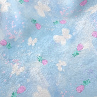 Butterflies And Roses Minky