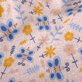 Flowers And Butterflies Minky