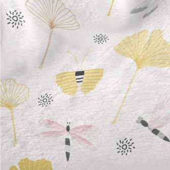 Dragonfly And Ginkgo Leaves Minky