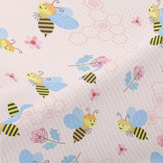 Bees And Flowers Piqué