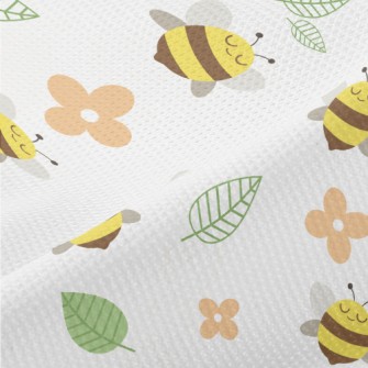 Bee And Little Flowers Piqué