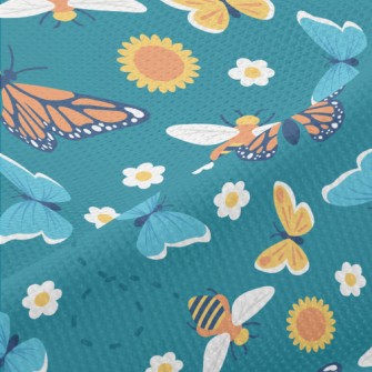 Colorful Butterflies Piqué