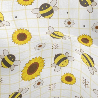 Bee And Sunflower Lightweight Performance Linen