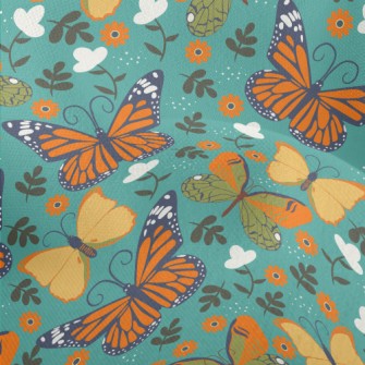 Butterflies And Flowers Lightweight Performance Linen