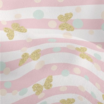 Gold Glitter Butterfly Lightweight Performance Linen