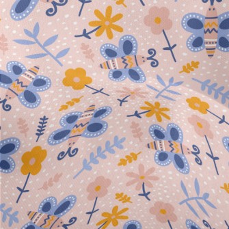 Flowers And Butterflies Lightweight Performance Linen