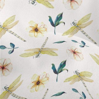 Flowers And Dragonflies Lightweight Performance Linen