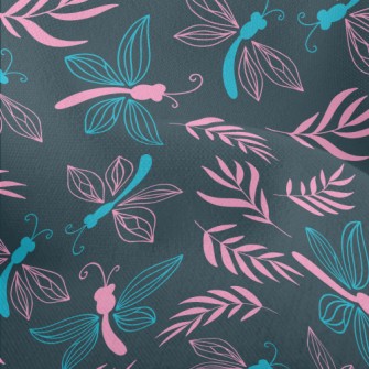 Dragonfly And Leaves Lightweight Performance Linen