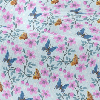 Pink Flowers And Butterflies Modern Jersey