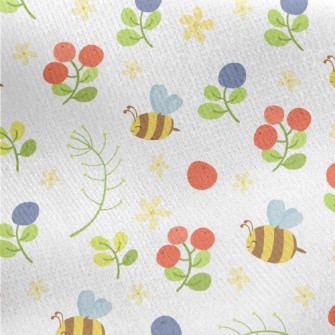 Bee And Fruit Jersey Backed Fleece