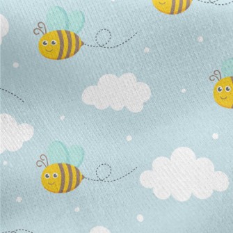 Bee White Cloud Jersey Backed Fleece