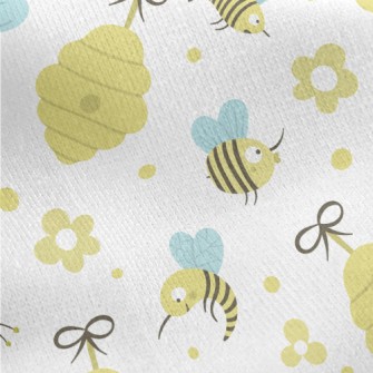 Honeycomb And Bees Jersey Backed Fleece