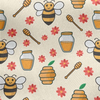 Sweet Honey And Bees Jersey Backed Fleece