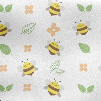 Flower Bees Jersey Backed Fleece