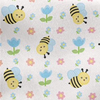 Tulips And Bees Jersey Backed Fleece