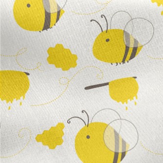 Tasty Honey And Bees Jersey Backed Fleece