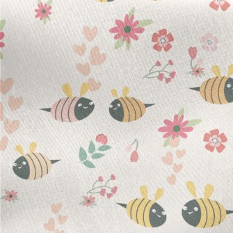 Flowers And Bees Couple Jersey Backed Fleece