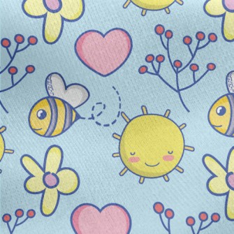 Sun And Bees Jersey Backed Fleece