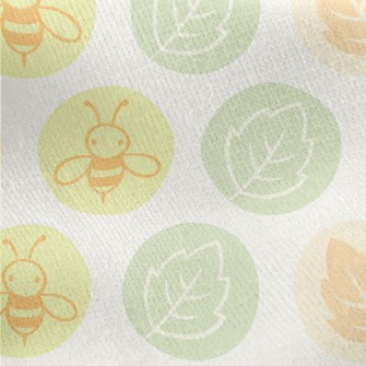 Bee And Leaves Jersey Backed Fleece
