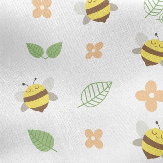 Bee And Little Flowers Jersey Backed Fleece