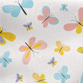Colorful Butterflies Jersey Backed Fleece