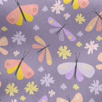 Butterflies And Dragonflies Jersey Backed Fleece