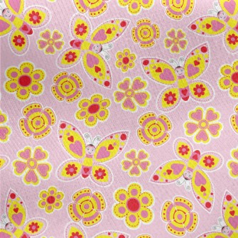 Cute Flower Butterfly Jersey Backed Fleece
