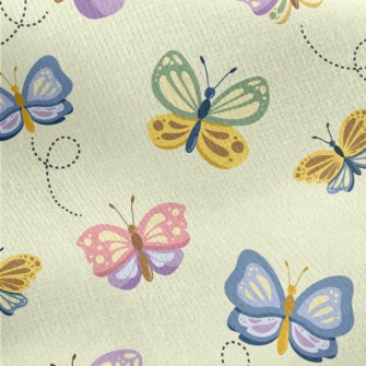 Colorful Butterfly Jersey Backed Fleece