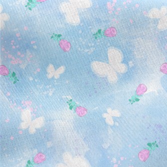 Butterflies And Roses Jersey Backed Fleece