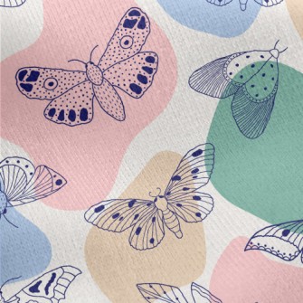 Variety Of Butterflies Jersey Backed Fleece