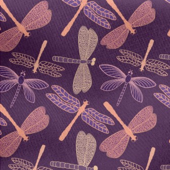 Purple Dragonfly Jersey Backed Fleece