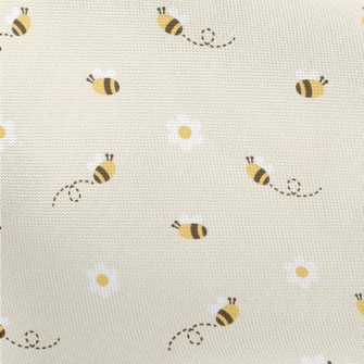 Small White Flower Bee Pongee