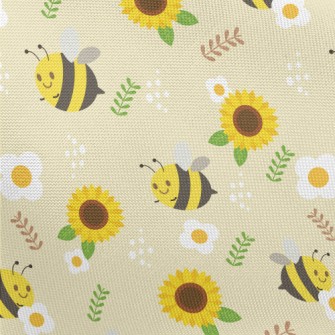 Bee And Sunflower Pongee