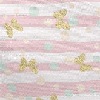 Gold Glitter Butterfly Pongee