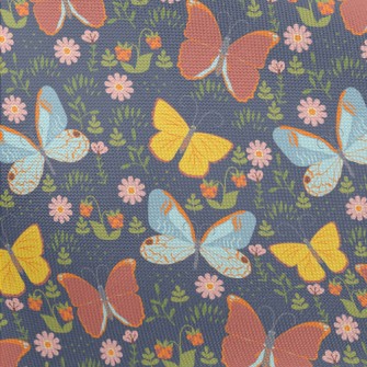 Butterflies And Flowers Pongee