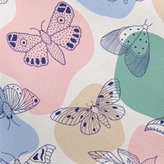 Variety Of Butterflies Pongee