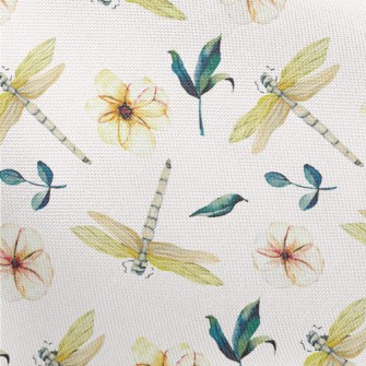 Flowers And Dragonflies Pongee